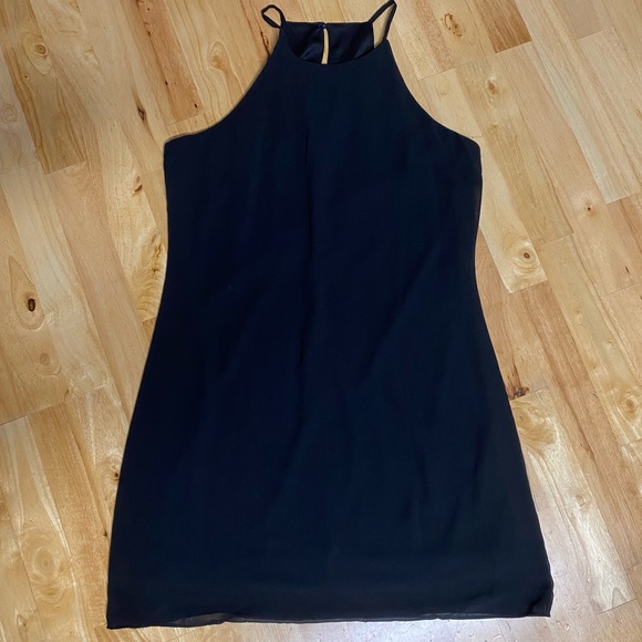 BCX keyhole spaghetti strap black shift dress - Picture 1 of 11